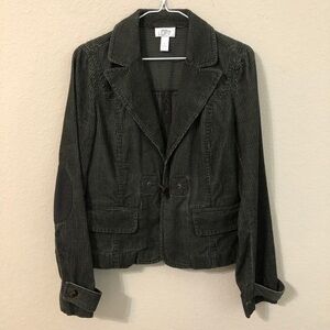 Loft Olive Green Corduroy Jacket Toggle Buttons Trendy Boho Retro